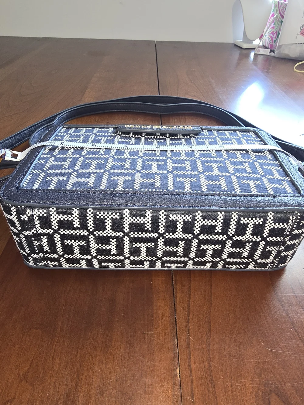 Tommy Hilfiger Navy and White Crossbody Camera Bag